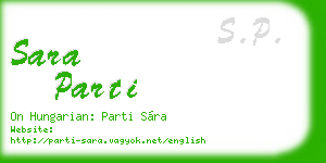 sara parti business card